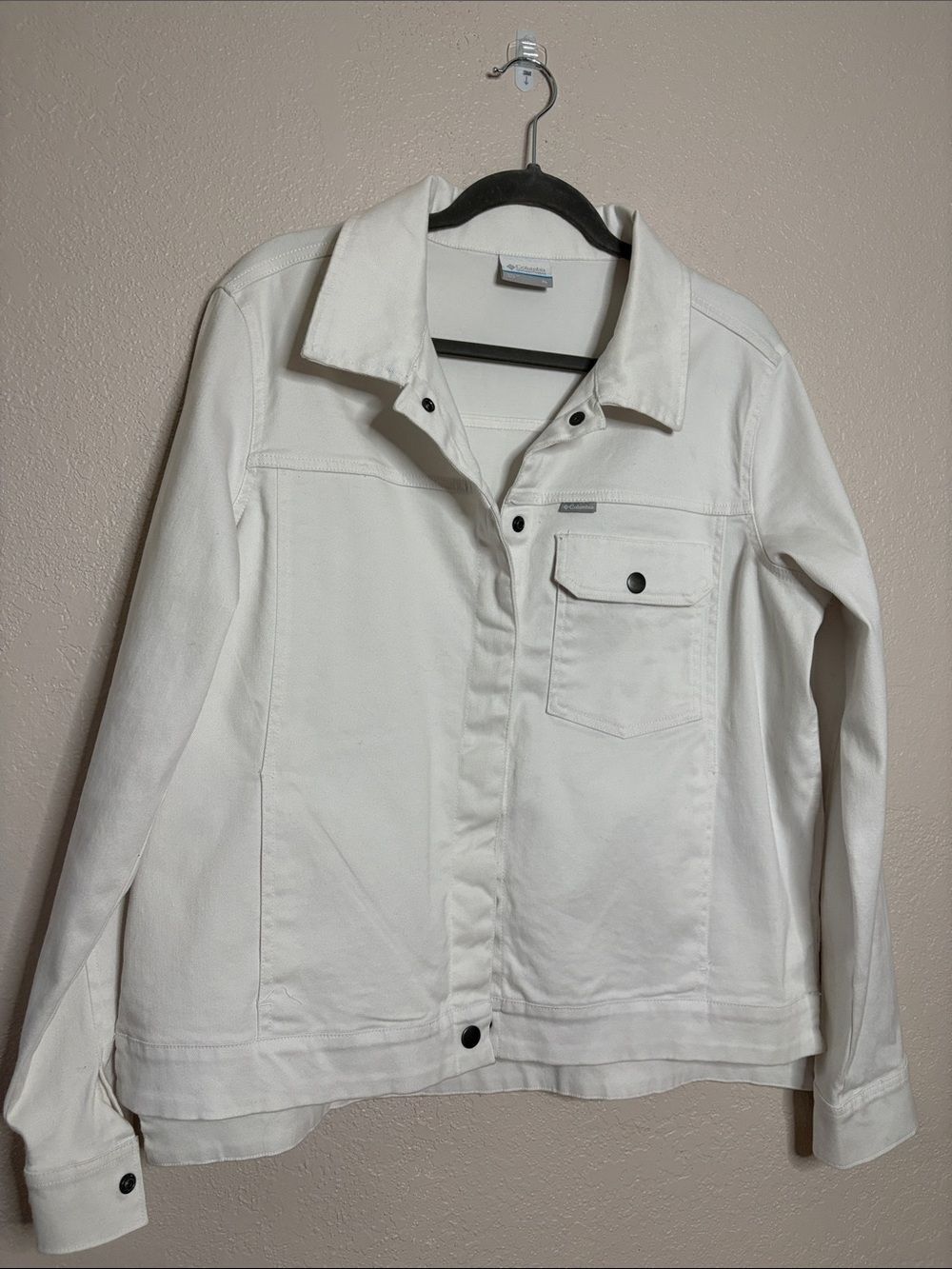 Columbia White Denim Jacket XL